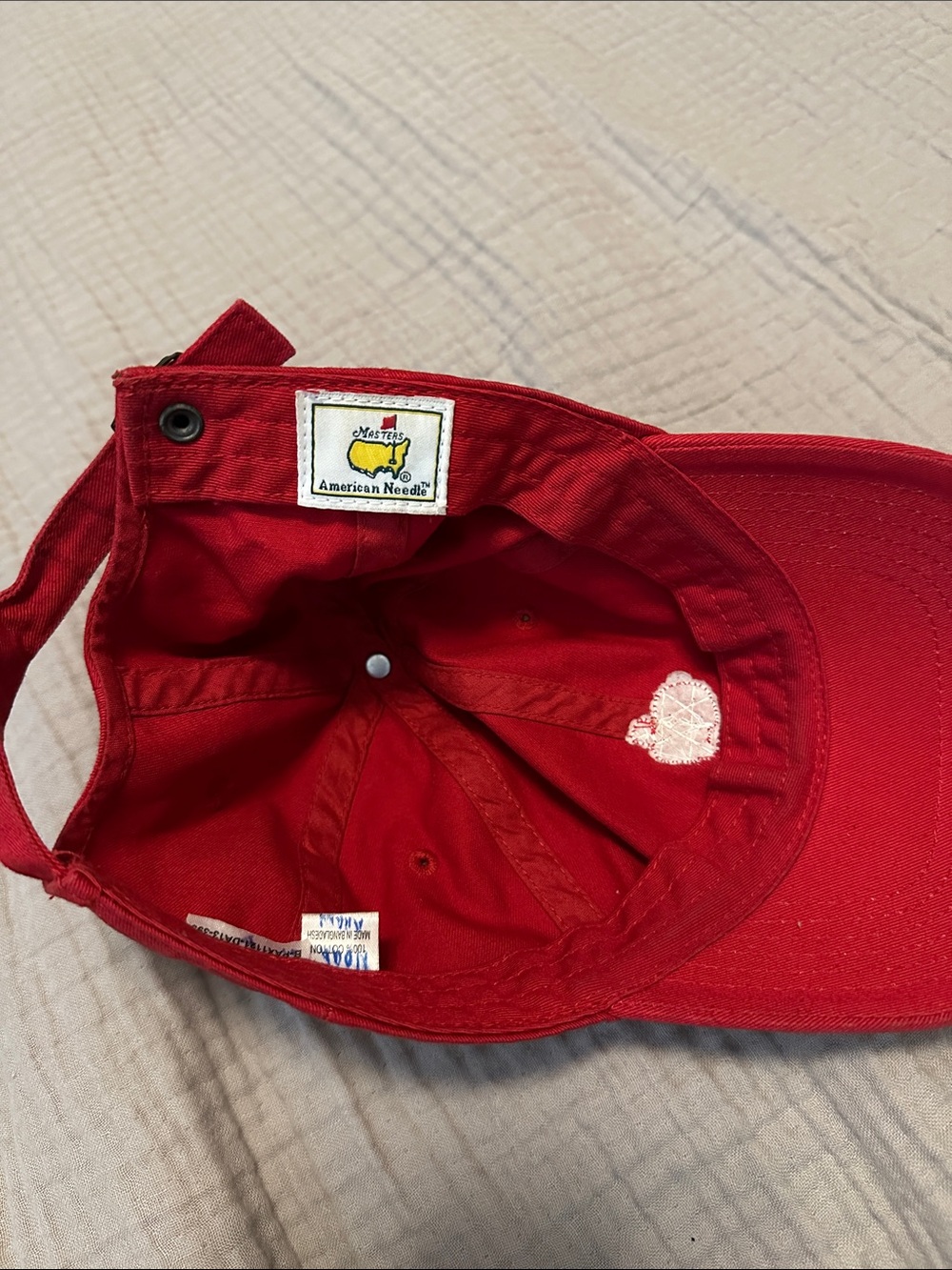 American Needle Red Baseball Cap with Yellow Patch - Picture 2 of 3